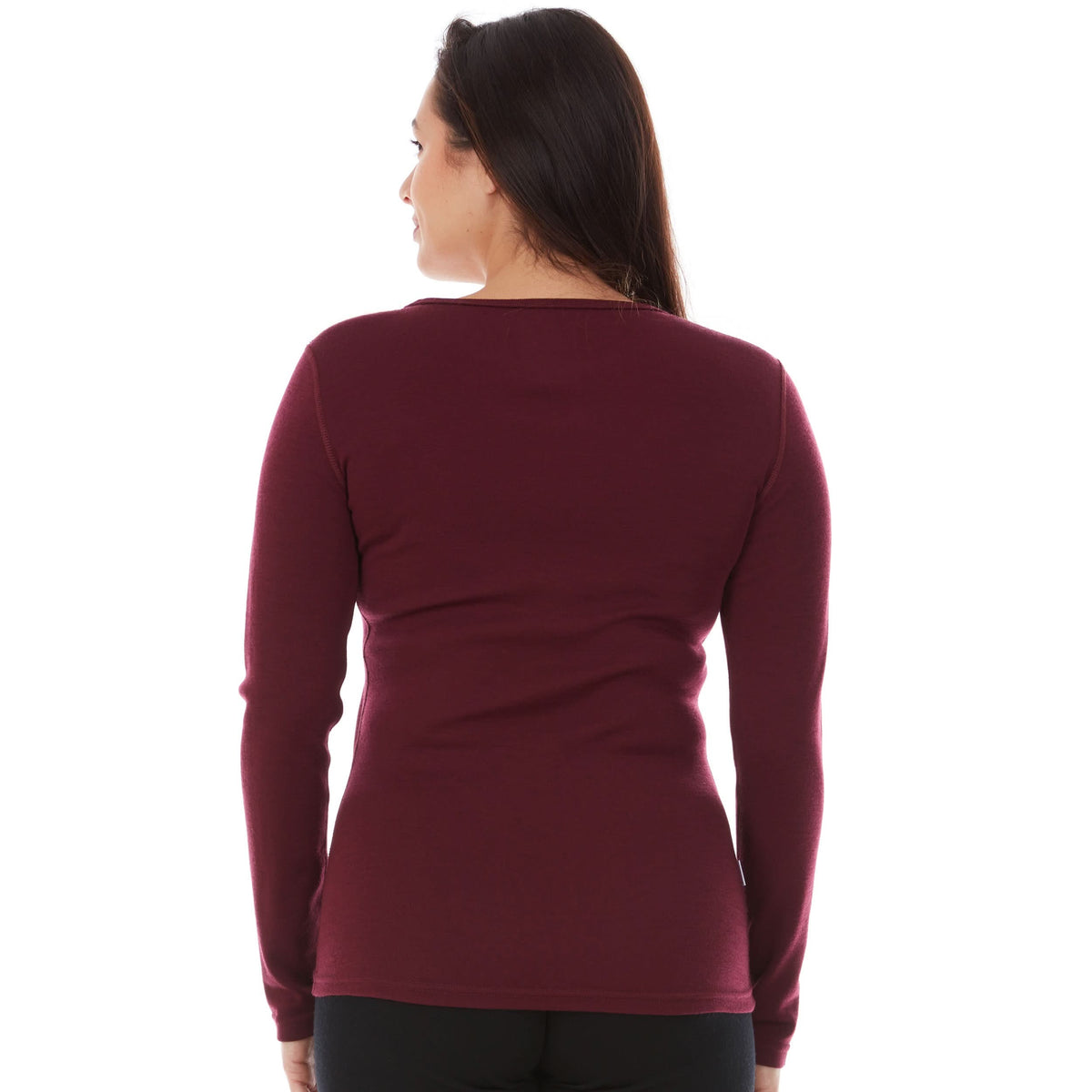 Midweight Women's Wool Crew Top - 100% Merino Wool