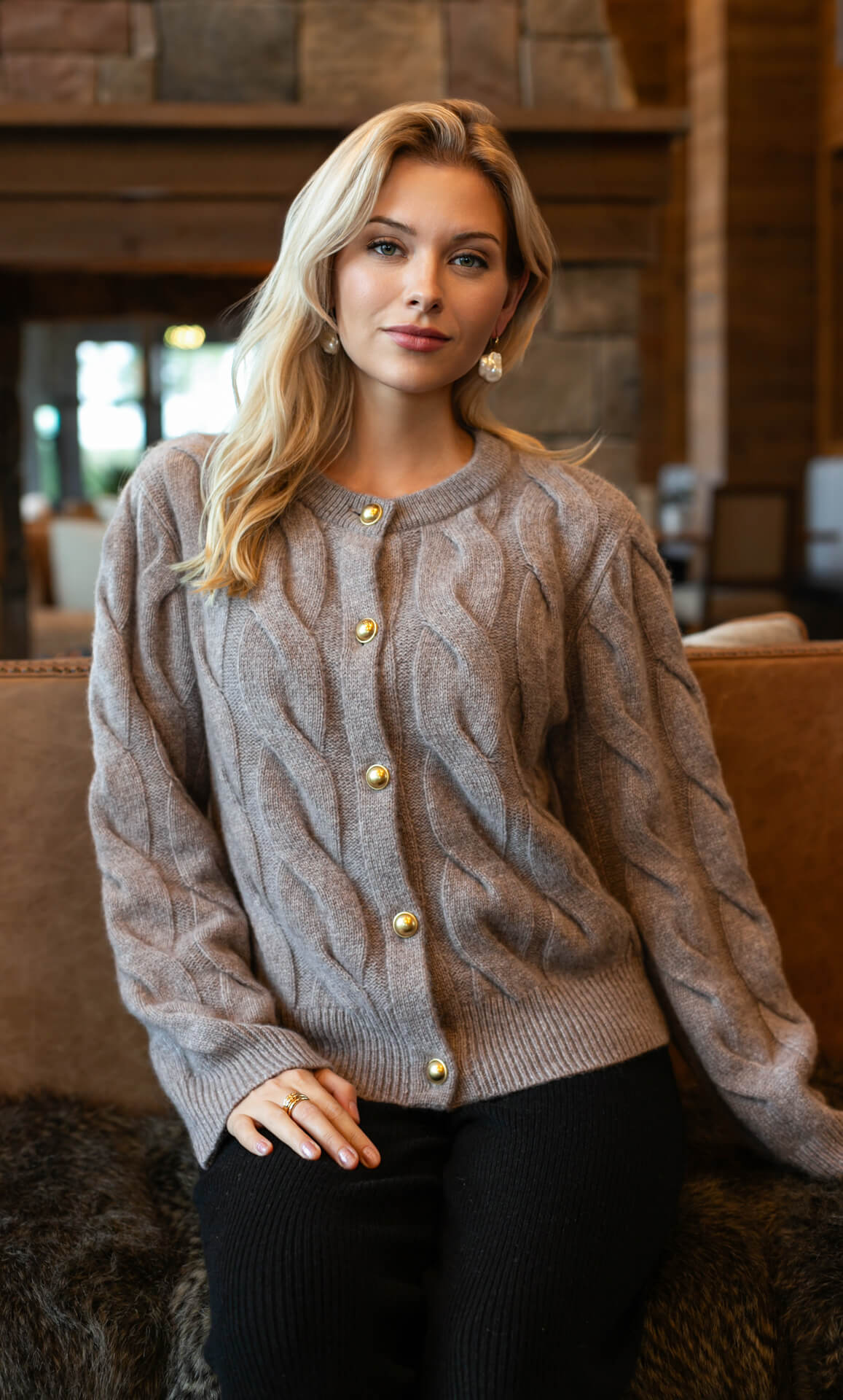 Chamonix Cable Cashmere Cardigan