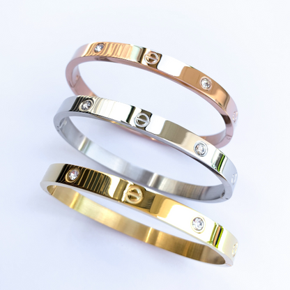 Amour Slim + Stones Bracelets - Stainless Steel
