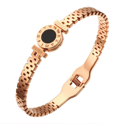 Cassia Ornate Bangle Bracelet - Stainless Steel