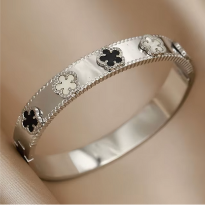 Clover Bangle Bracelet - Stainless Steel