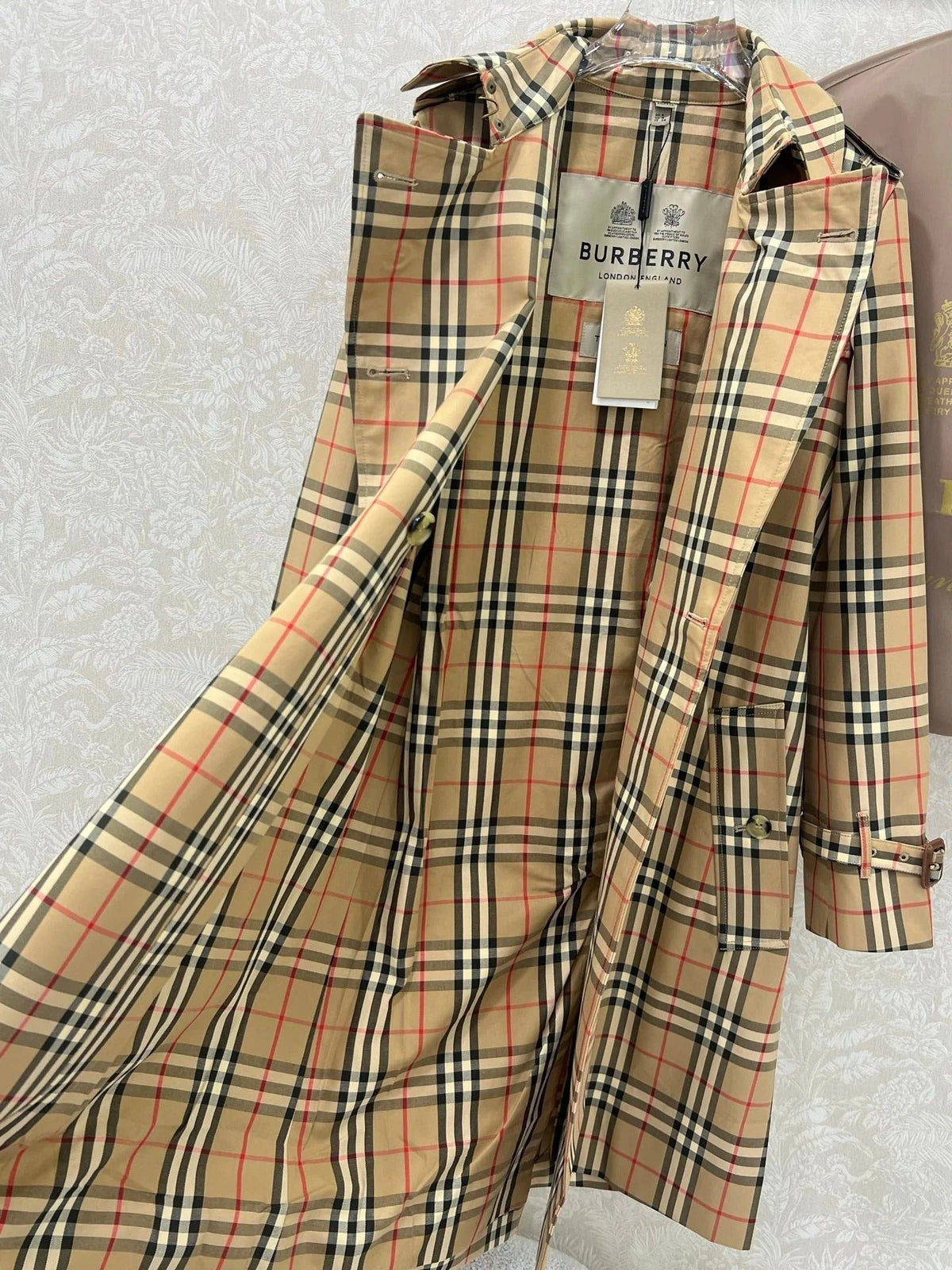 BURBERRY PLAID TRENCH COAT 275085
